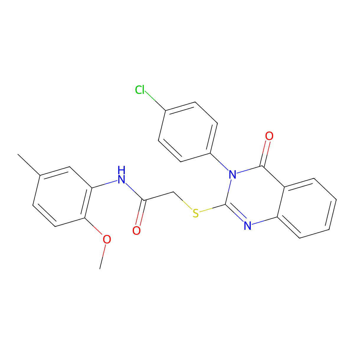 2-((3-(4-Chlorophenyl)-4-oxo-3,4-dihydro-2-quinazolinyl)sulfanyl)-N-(2-methoxy-5-methylphenyl)acetamide molecular structure, CAS 477333-04-3