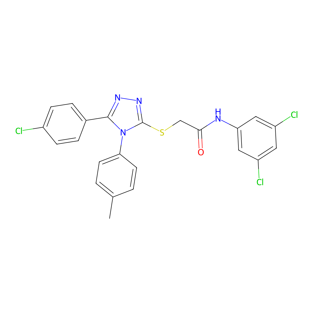 2-{[5-(4-Chlorophenyl)-4-(4-methylphenyl)-4H-1,2,4-triazol-3-YL]sulfanyl}-N-(3,5-dichlorophenyl)acetamide molecular structure, CAS 477333-46-3