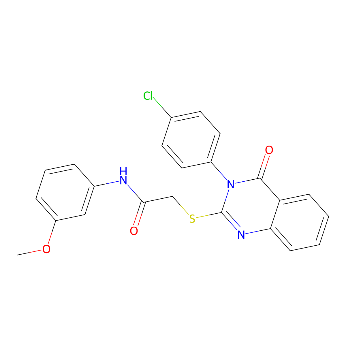 2-((3-(4-CL-PH)-4-Oxo-3,4-dihydro-2-quinazolinyl)thio)-N-(3-meo-phenyl)acetamide molecular structure, CAS 477333-52-1
