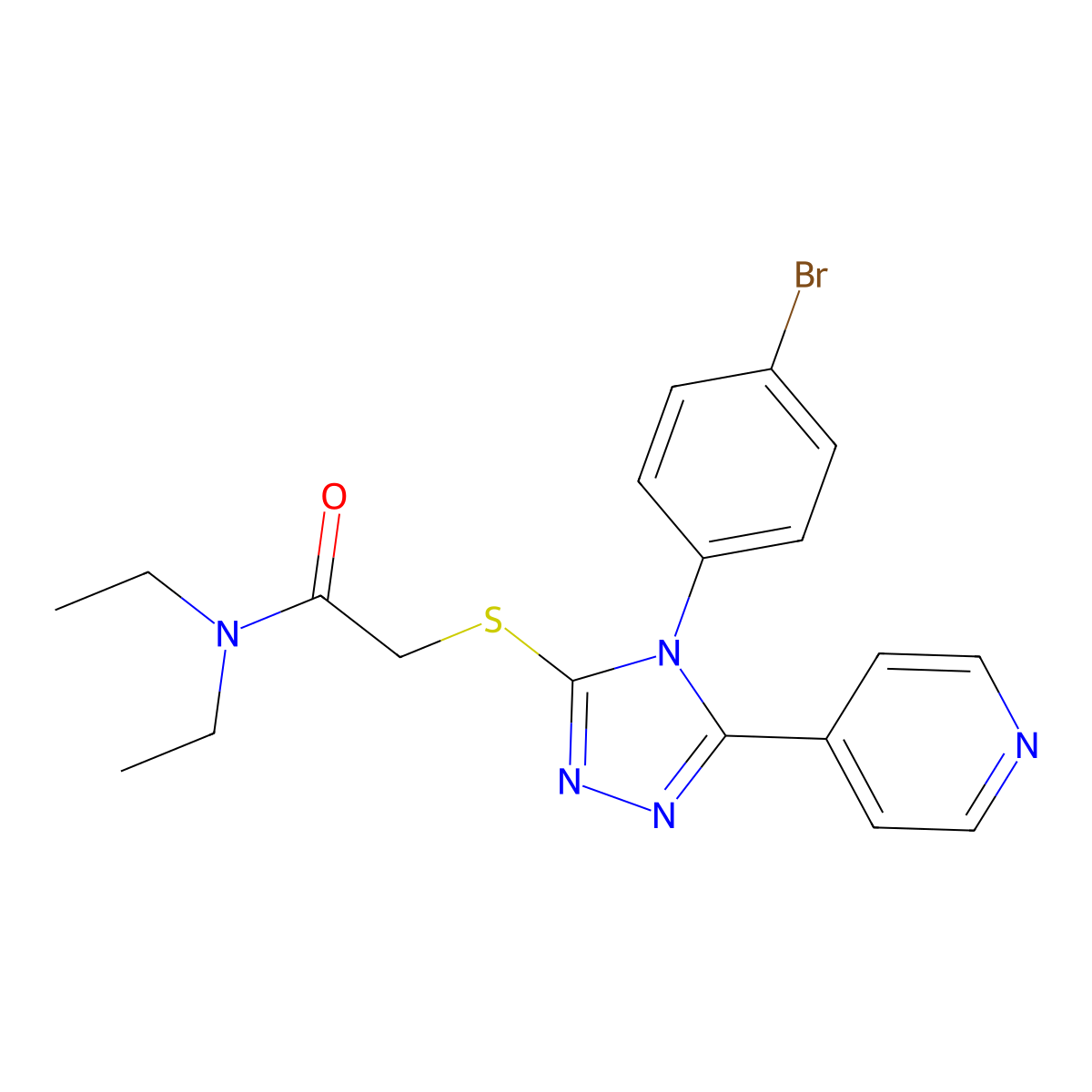 2-((4-(4-BR-PH)-5-(4-Pyridinyl)-4H-1,2,4-triazol-3-YL)thio)-N,N-diethylacetamide molecular structure, CAS 477333-57-6