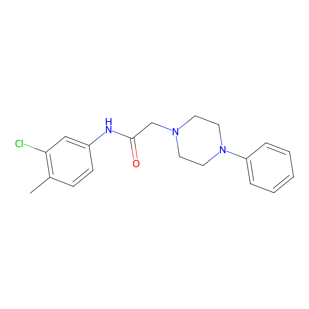 N-(3-Chloro-4-methylphenyl)-2-(4-phenyl-1-piperazinyl)acetamide molecular structure, CAS 477333-97-4
