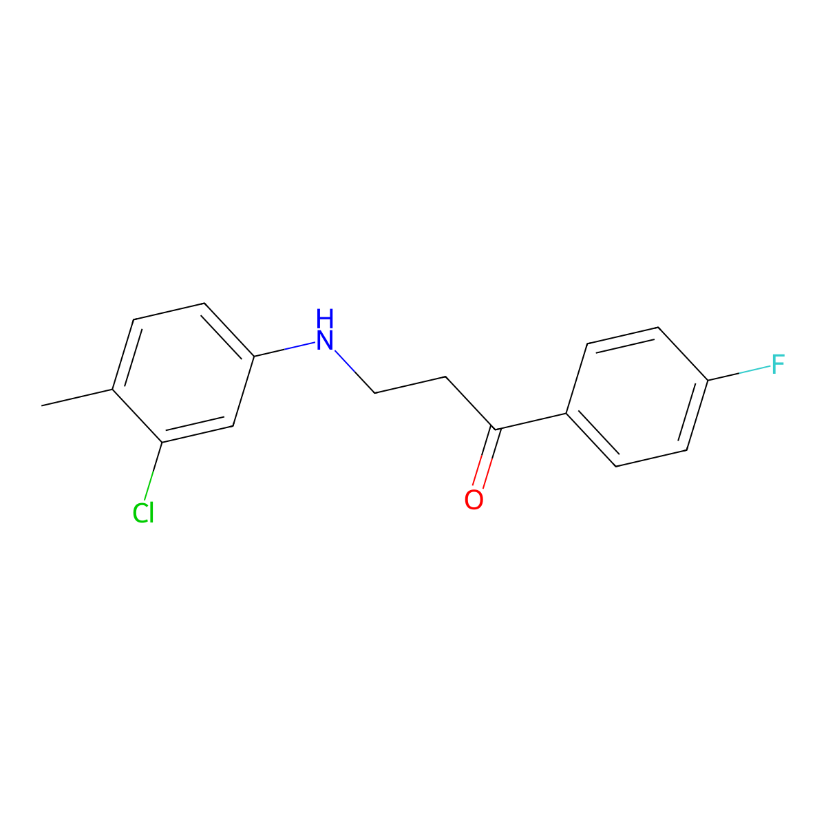 3-(3-Chloro-4-methylanilino)-1-(4-fluorophenyl)-1-propanone molecular structure, CAS 477334-00-2