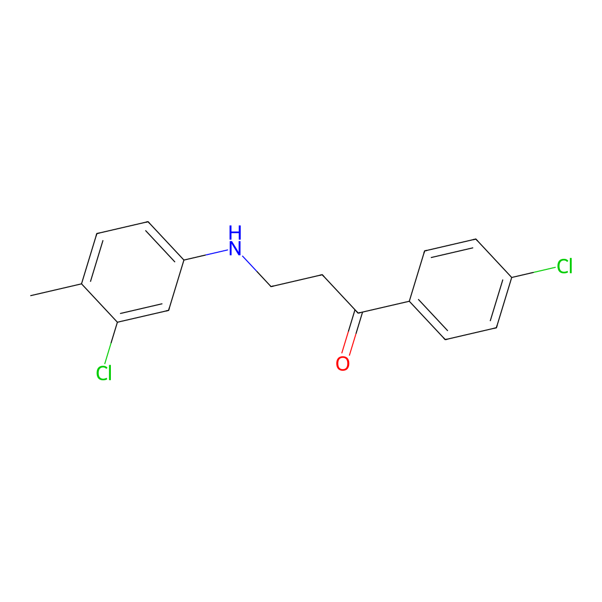 3-(3-Chloro-4-methylanilino)-1-(4-chlorophenyl)-1-propanone molecular structure, CAS 477334-01-3