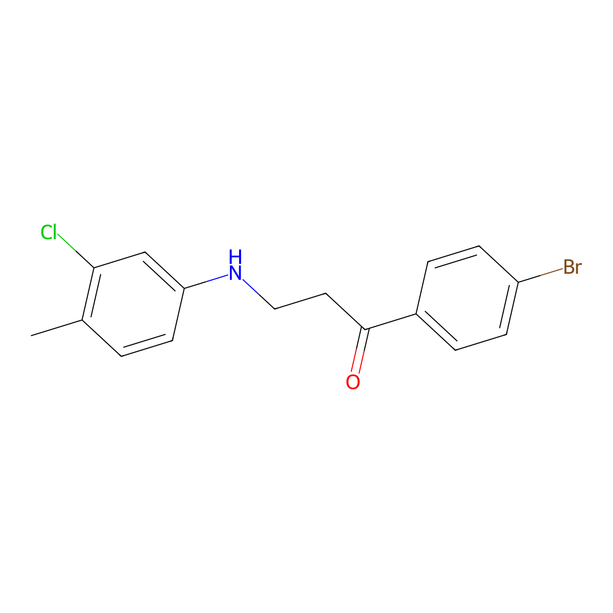 1-(4-Bromophenyl)-3-(3-chloro-4-methylanilino)-1-propanone molecular structure, CAS 477334-04-6