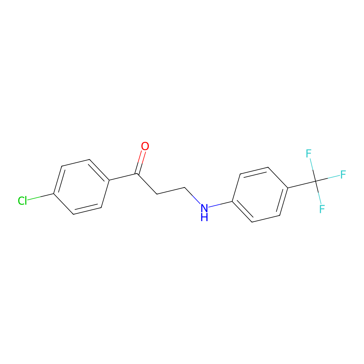 1-(4-Chlorophenyl)-3-(4-(trifluoromethyl)anilino)-1-propanone molecular structure, CAS 477334-15-9