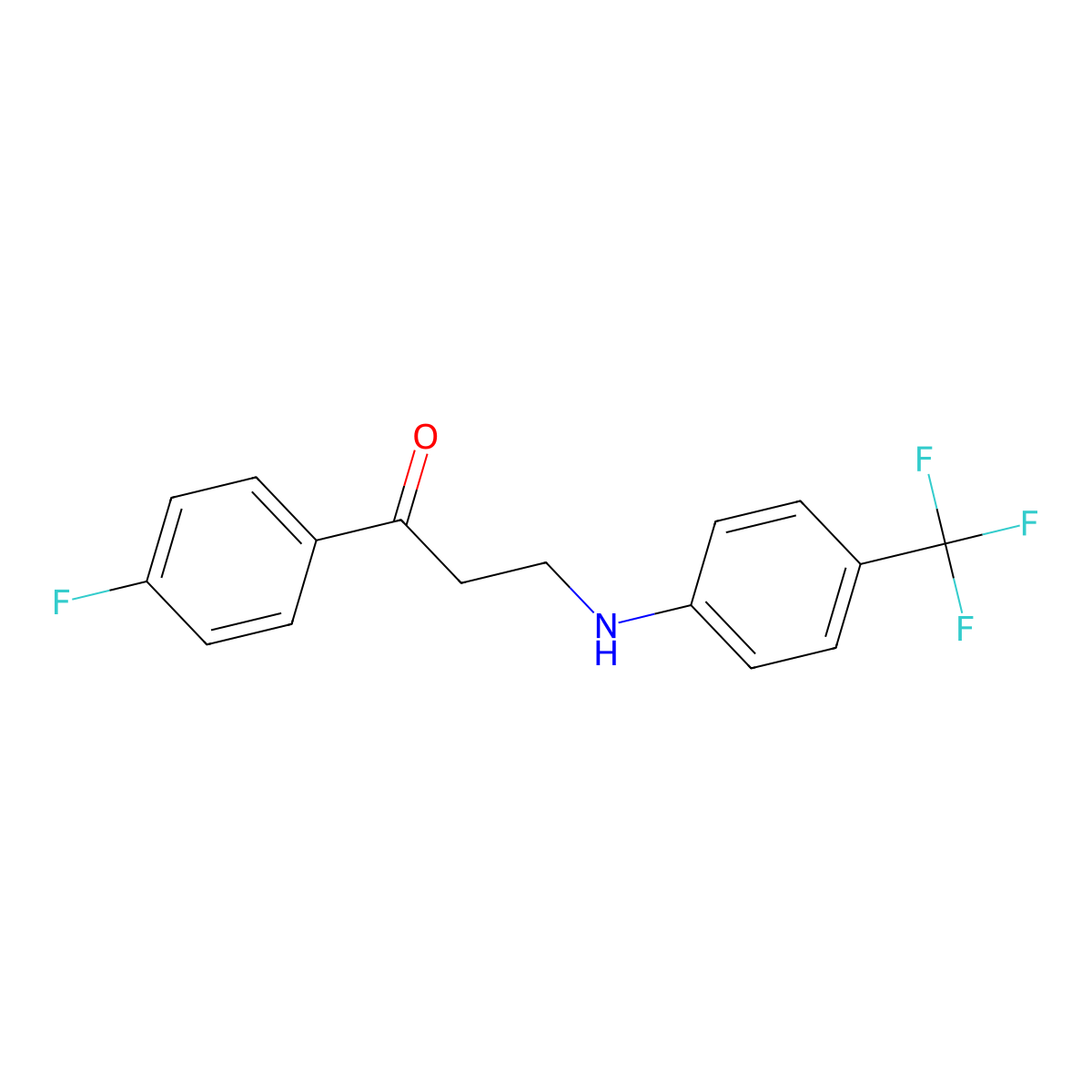 1-(4-Fluorophenyl)-3-(4-(trifluoromethyl)anilino)-1-propanone molecular structure, CAS 477334-16-0