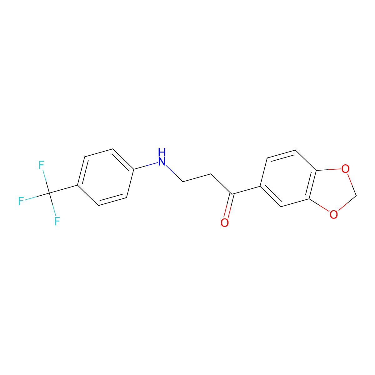 1-(1,3-Benzodioxol-5-YL)-3-(4-(trifluoromethyl)anilino)-1-propanone molecular structure, CAS 477334-18-2