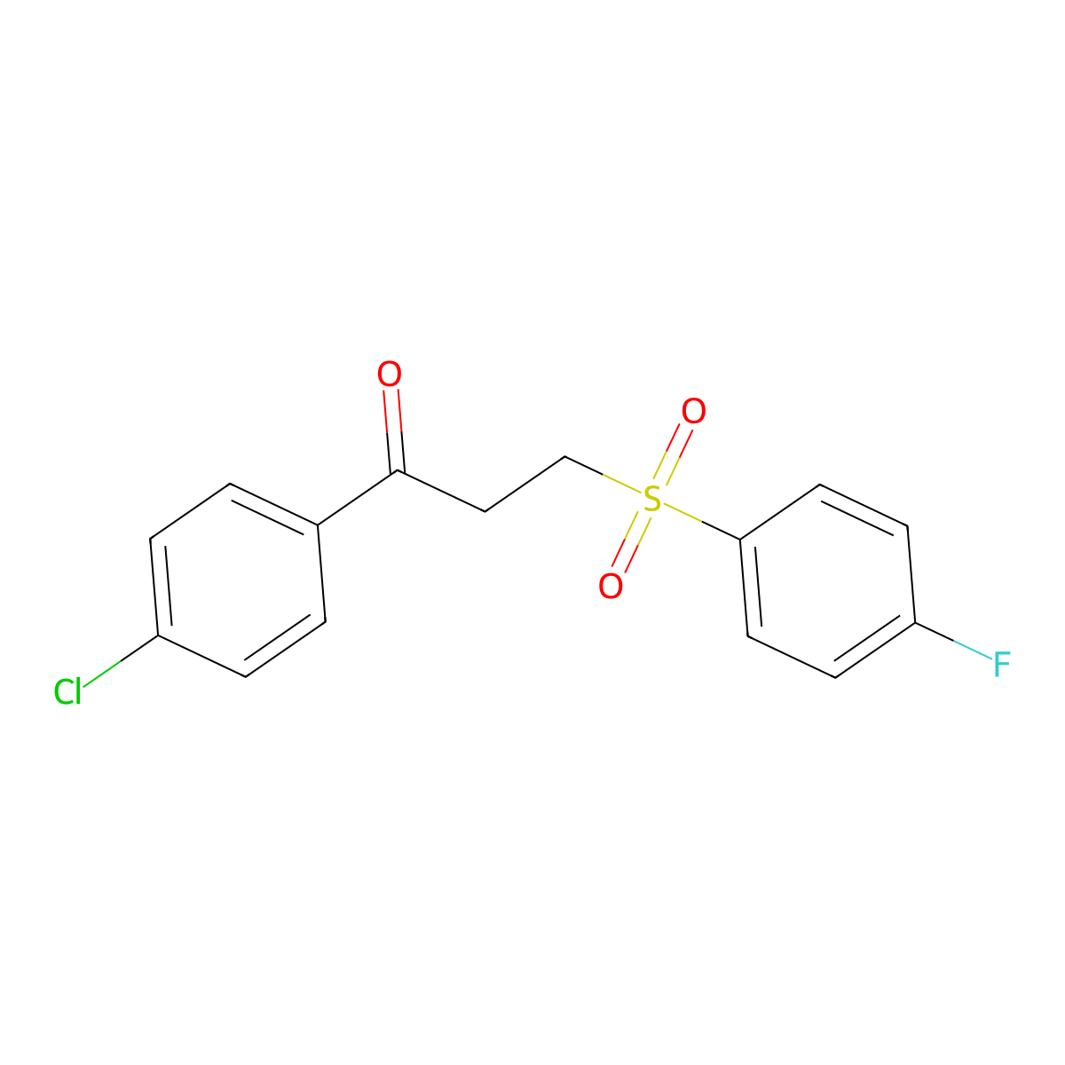 1-(4-Chlorophenyl)-3-[(4-fluorophenyl)sulfonyl]-1-propanone molecular structure, CAS 477334-20-6