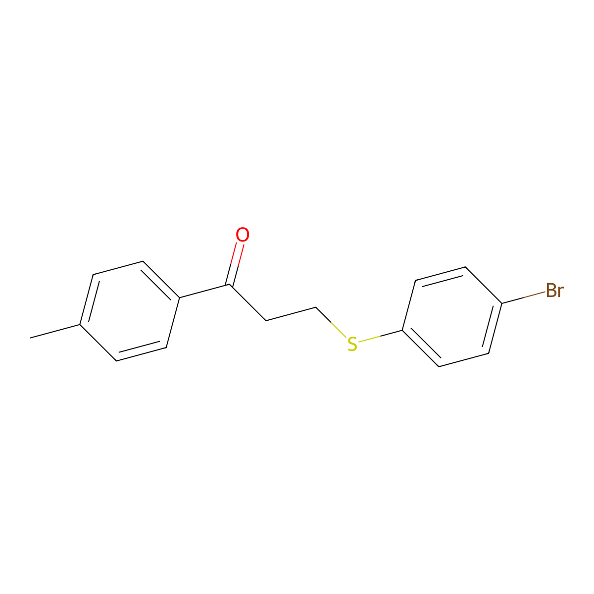 3-((4-Bromophenyl)thio)-1-(4-methylphenyl)-1-propanone molecular structure, CAS 477334-22-8