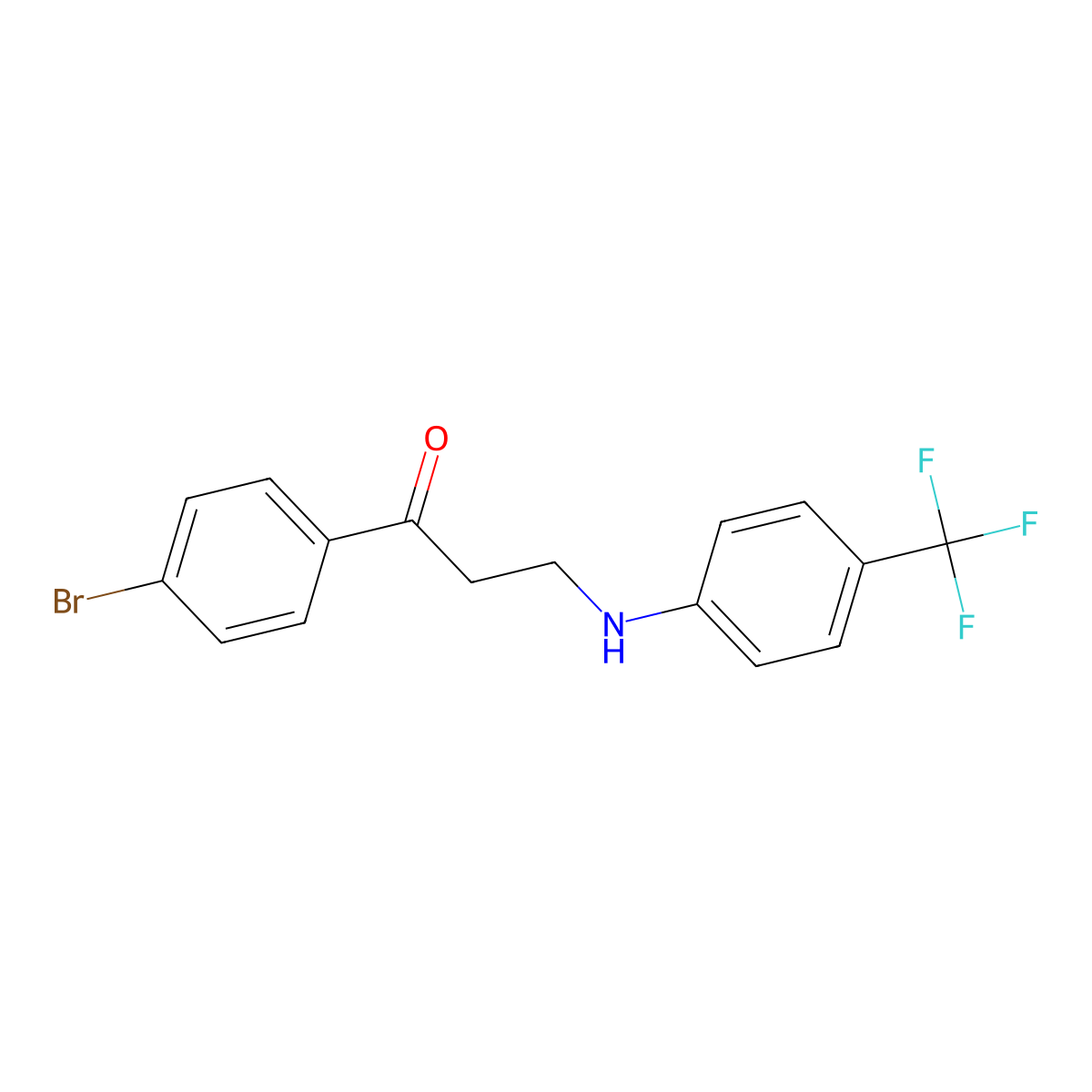 1-(4-Bromophenyl)-3-(4-(trifluoromethyl)anilino)-1-propanone molecular structure, CAS 477334-28-4