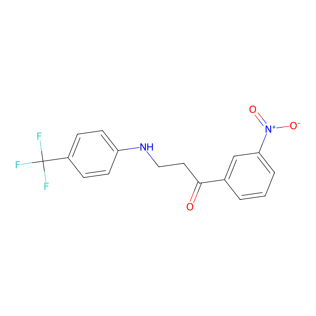 1-(3-Nitrophenyl)-3-(4-(trifluoromethyl)anilino)-1-propanone molecular structure, CAS 477334-29-5