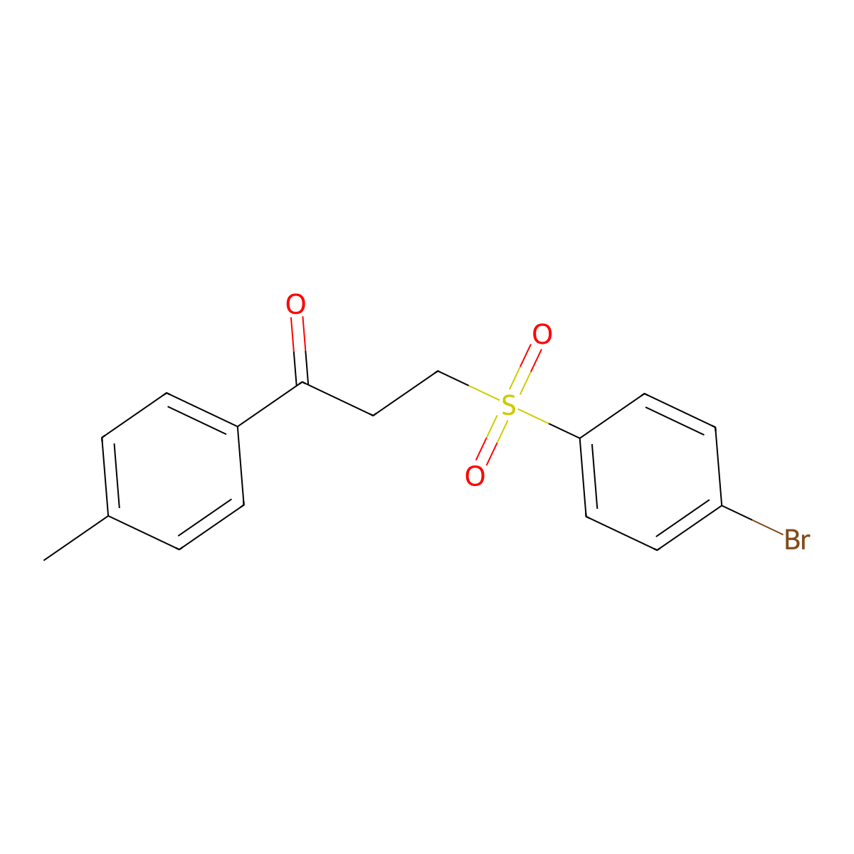 3-((4-Bromophenyl)sulfonyl)-1-(4-methylphenyl)-1-propanone molecular structure, CAS 477334-32-0