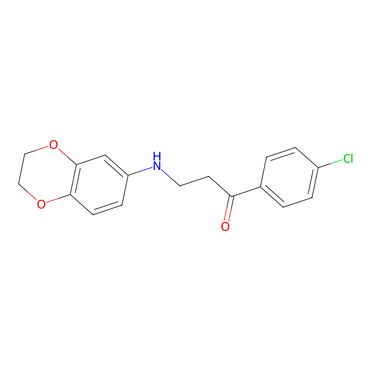1-(4-Chlorophenyl)-3-(2,3-dihydro-1,4-benzodioxin-6-ylamino)-1-propanone molecular structure, CAS 477334-34-2
