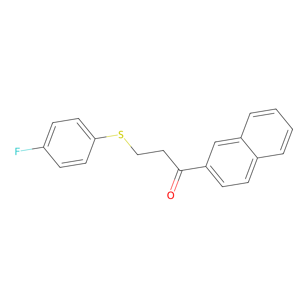 3-((4-Fluorophenyl)thio)-1-(2-naphthyl)-1-propanone molecular structure, CAS 477334-39-7