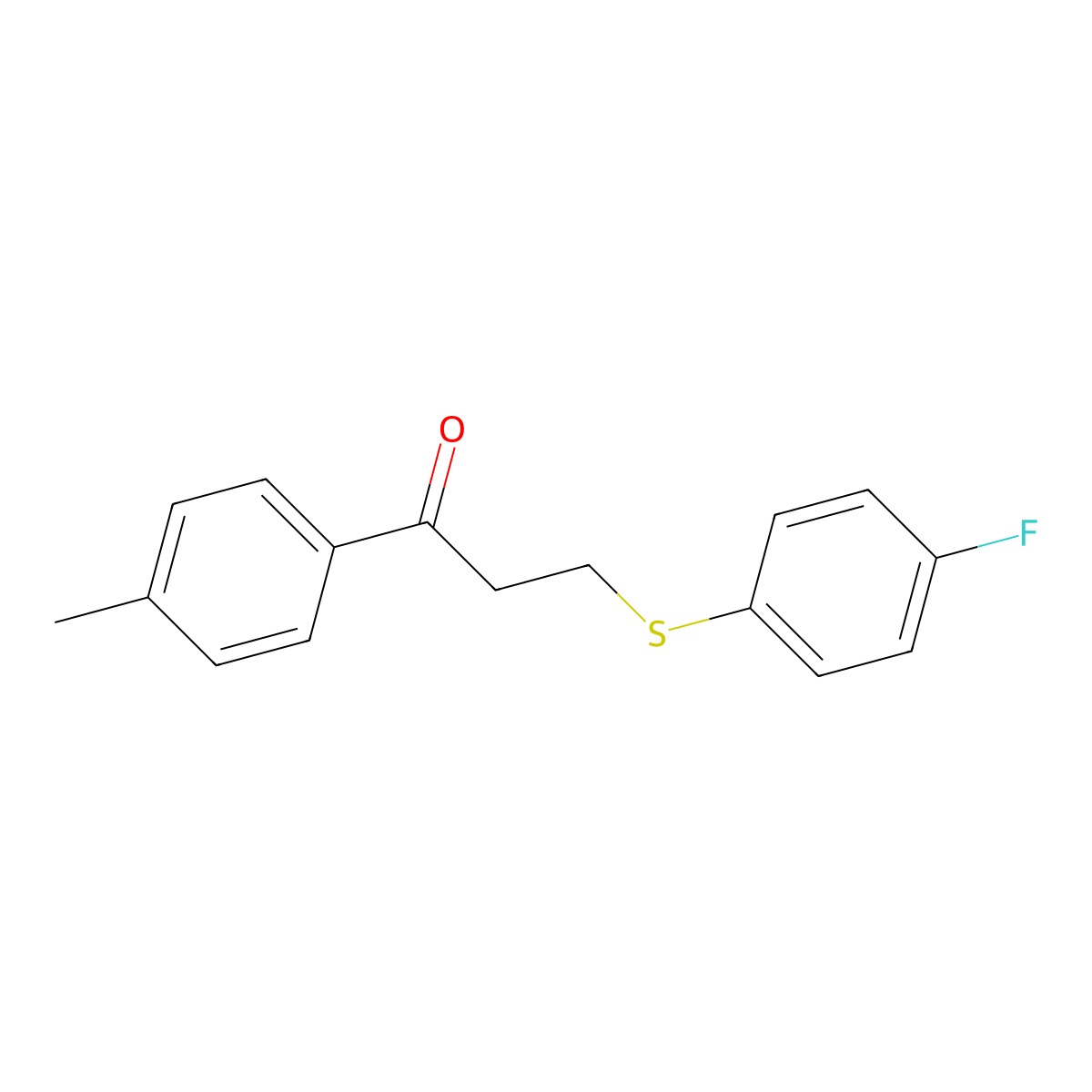 3-((4-Fluorophenyl)thio)-1-(4-methylphenyl)-1-propanone molecular structure, CAS 477334-40-0