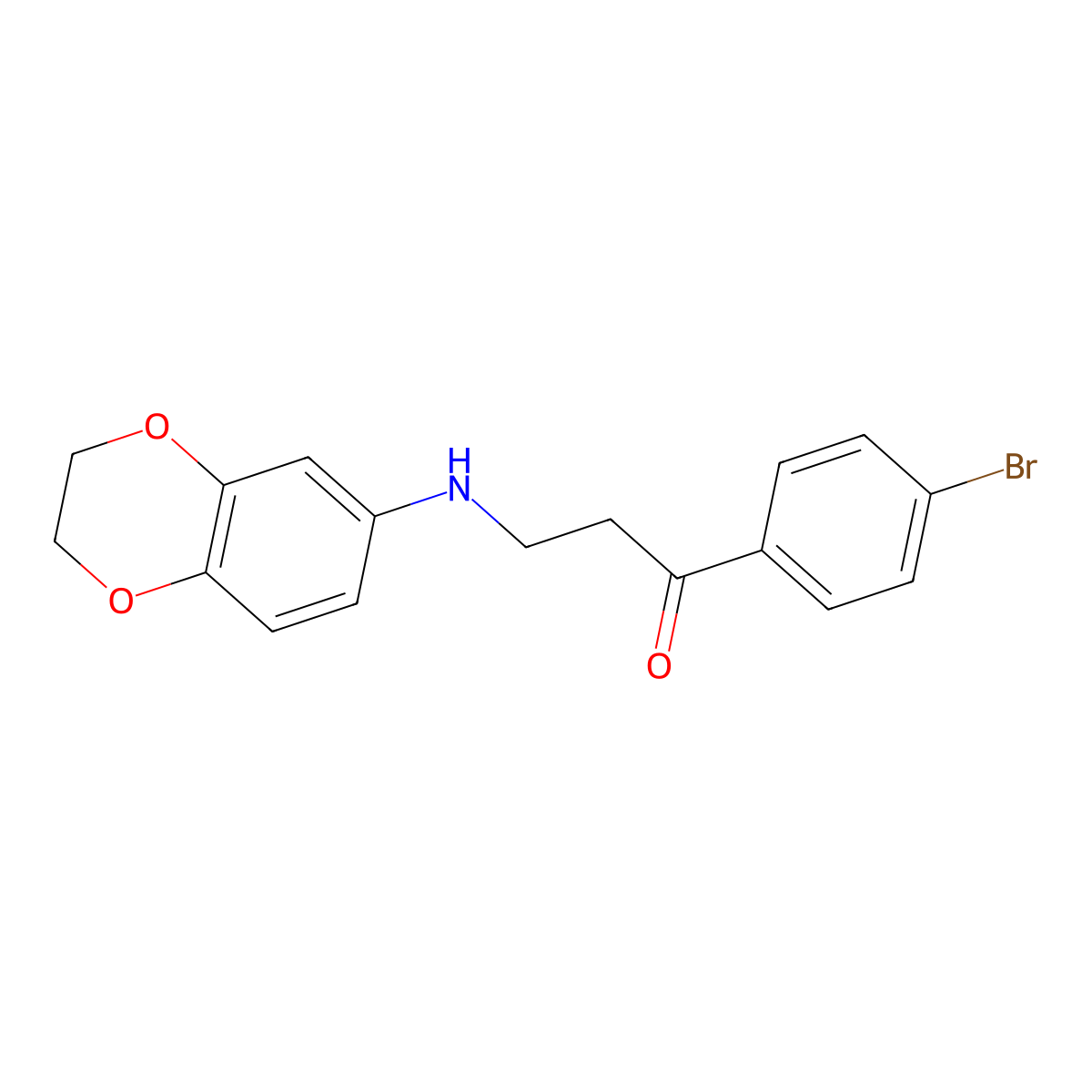 1-(4-Bromophenyl)-3-(2,3-dihydro-1,4-benzodioxin-6-ylamino)-1-propanone molecular structure, CAS 477334-41-1