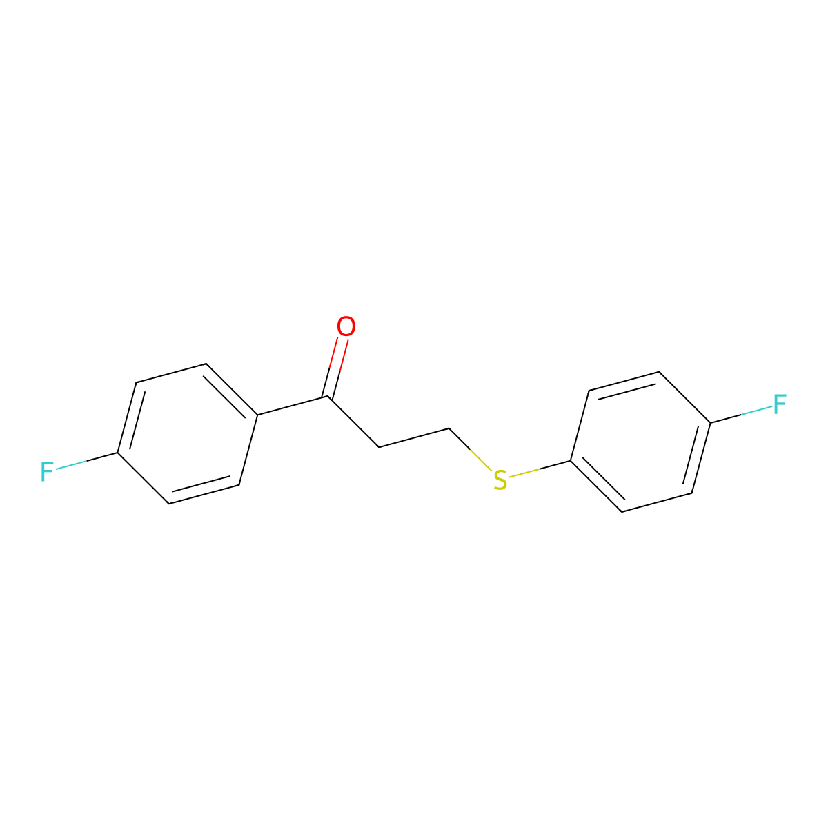 1-(4-Fluorophenyl)-3-((4-fluorophenyl)thio)-1-propanone molecular structure, CAS 477334-43-3