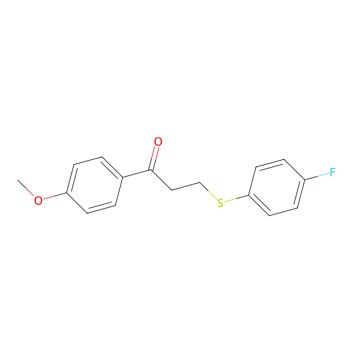 3-((4-Fluorophenyl)thio)-1-(4-methoxyphenyl)-1-propanone molecular structure, CAS 477334-44-4