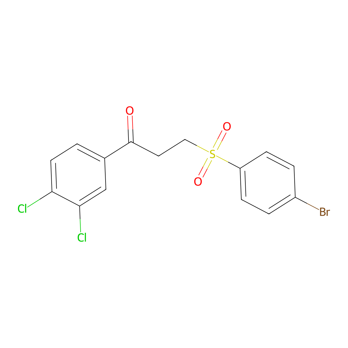 3-((4-Bromophenyl)sulfonyl)-1-(3,4-dichlorophenyl)-1-propanone molecular structure, CAS 477334-45-5