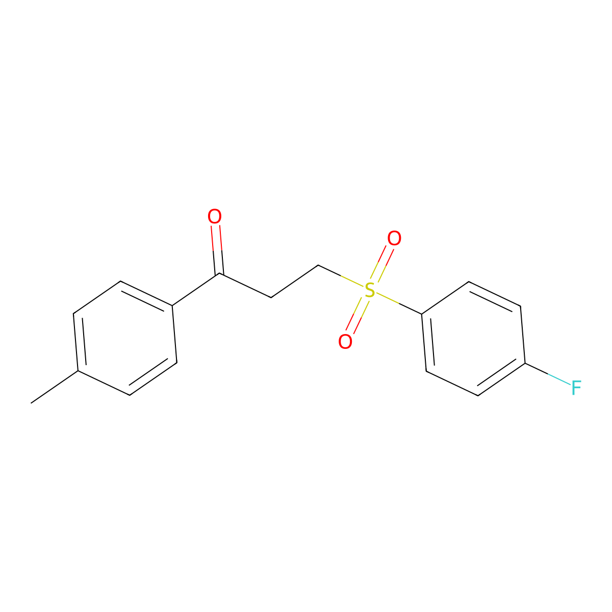 3-((4-Fluorophenyl)sulfonyl)-1-(4-methylphenyl)-1-propanone molecular structure, CAS 477334-47-7