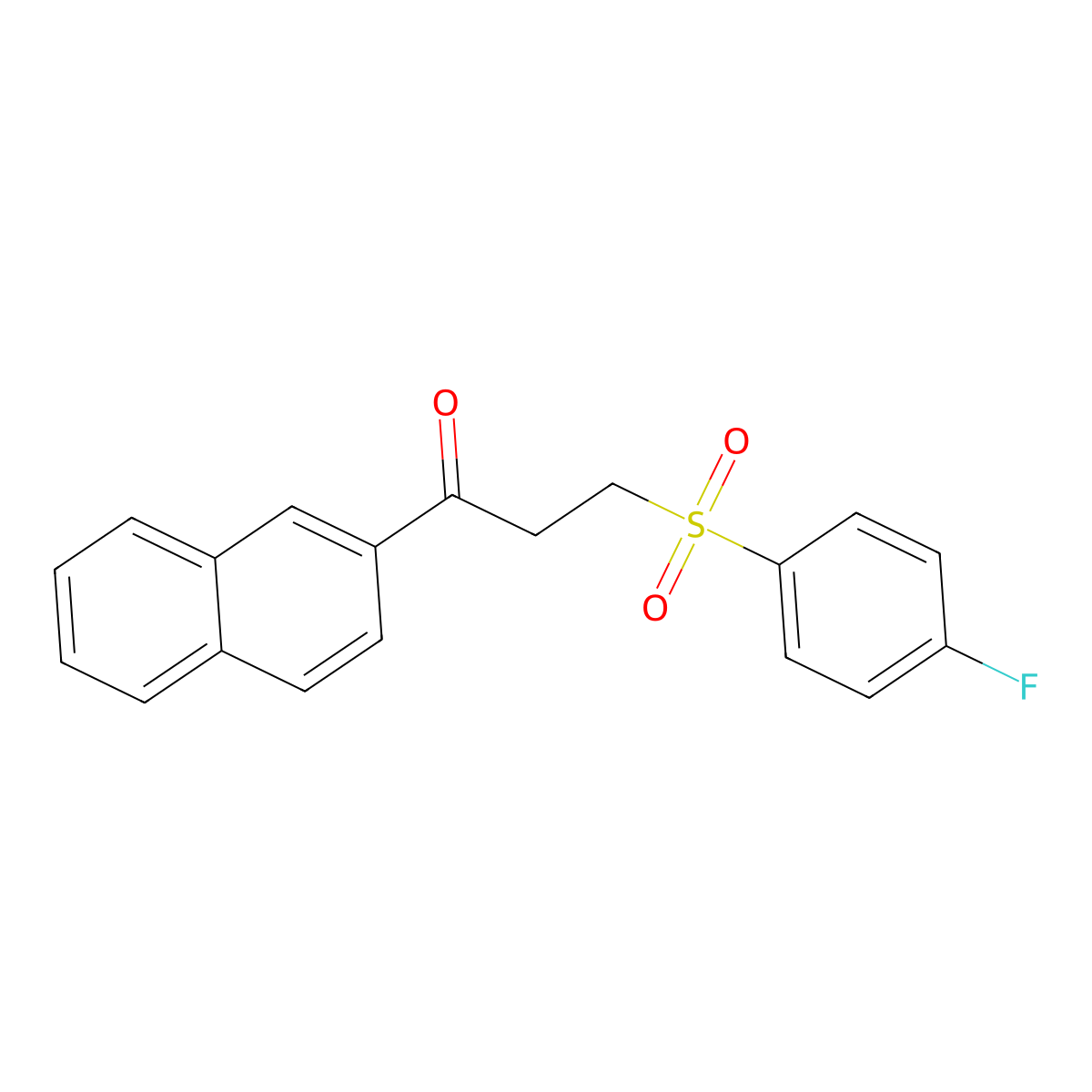 3-((4-Fluorophenyl)sulfonyl)-1-(2-naphthyl)-1-propanone molecular structure, CAS 477334-50-2