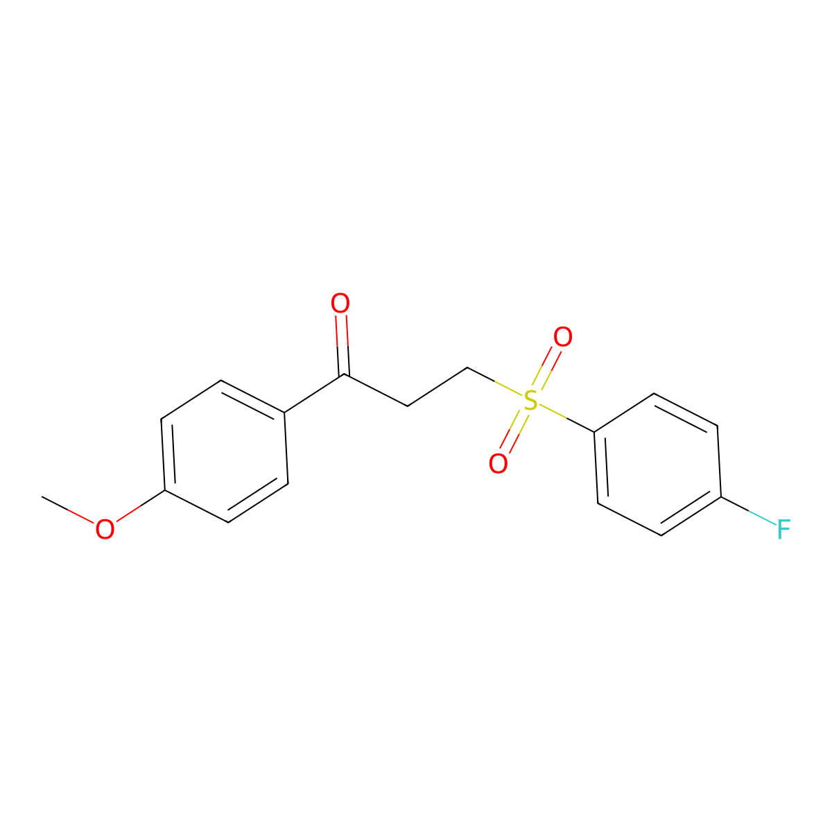 3-((4-Fluorophenyl)sulfonyl)-1-(4-methoxyphenyl)-1-propanone molecular structure, CAS 477334-51-3