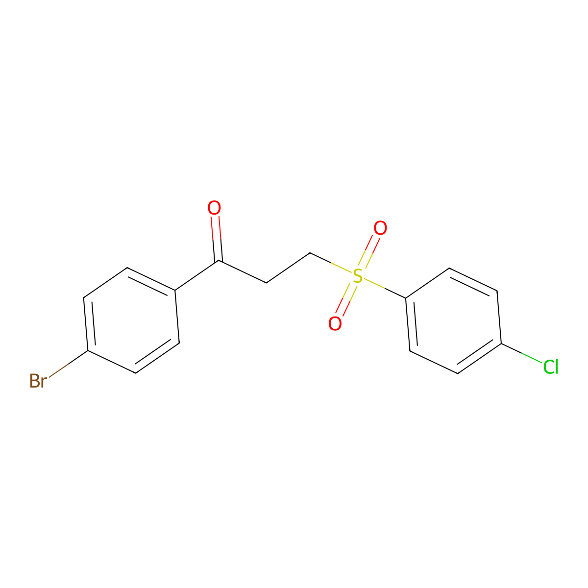 1-(4-Bromophenyl)-3-((4-chlorophenyl)sulfonyl)-1-propanone molecular structure, CAS 477334-52-4