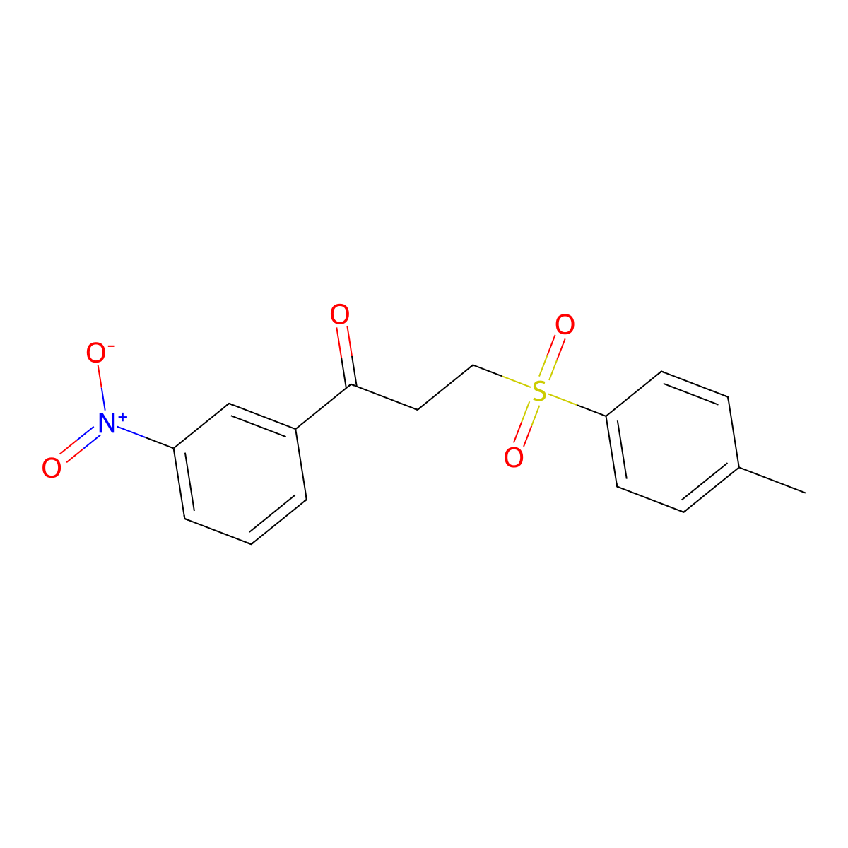 3-((4-Methylphenyl)sulfonyl)-1-(3-nitrophenyl)-1-propanone molecular structure, CAS 477334-54-6