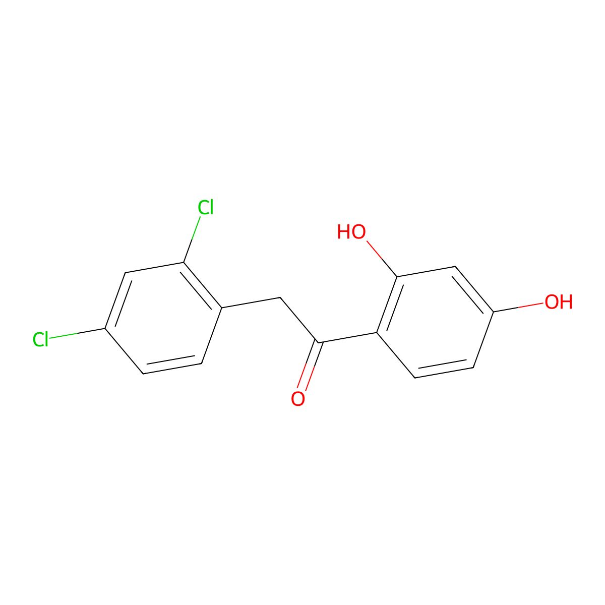 2-(2,4-Dichlorophenyl)-1-(2,4-dihydroxyphenyl)ethanone molecular structure, CAS 477334-55-7