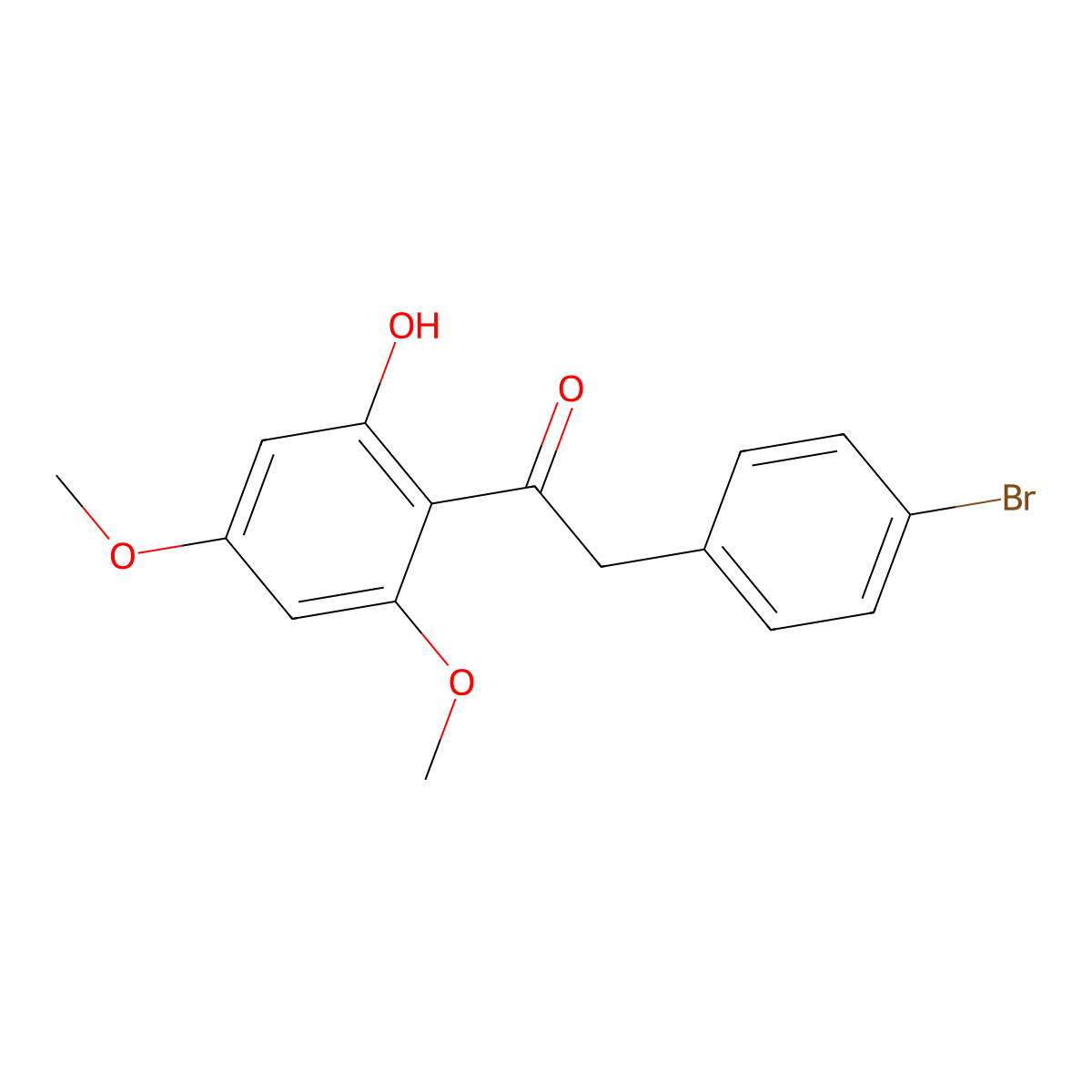 2-(4-Bromophenyl)-1-(2-hydroxy-4,6-dimethoxyphenyl)ethanone molecular structure, CAS 477334-60-4