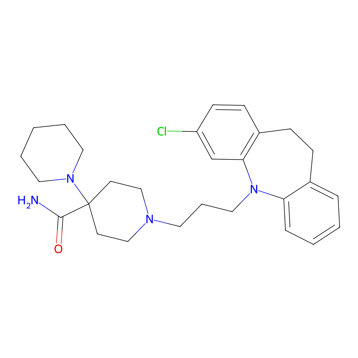 Clocapramine molecular structure, CAS 47739-98-0