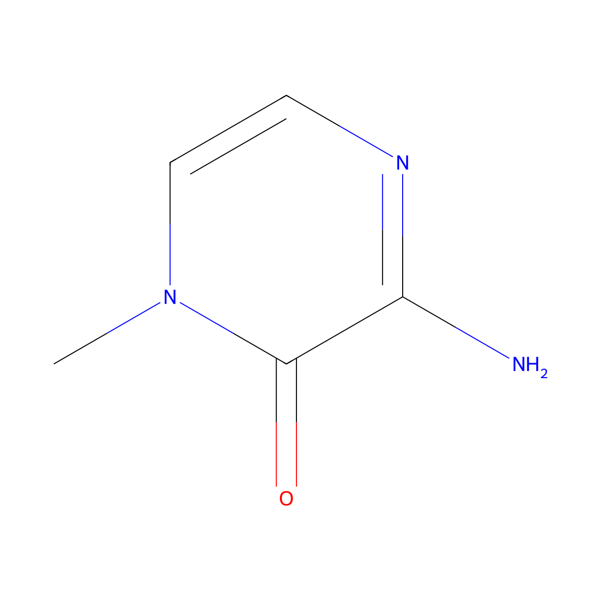 3-Amino-1-methyl-1,2-dihydropyrazin-2-one molecular structure, CAS 4774-08-7