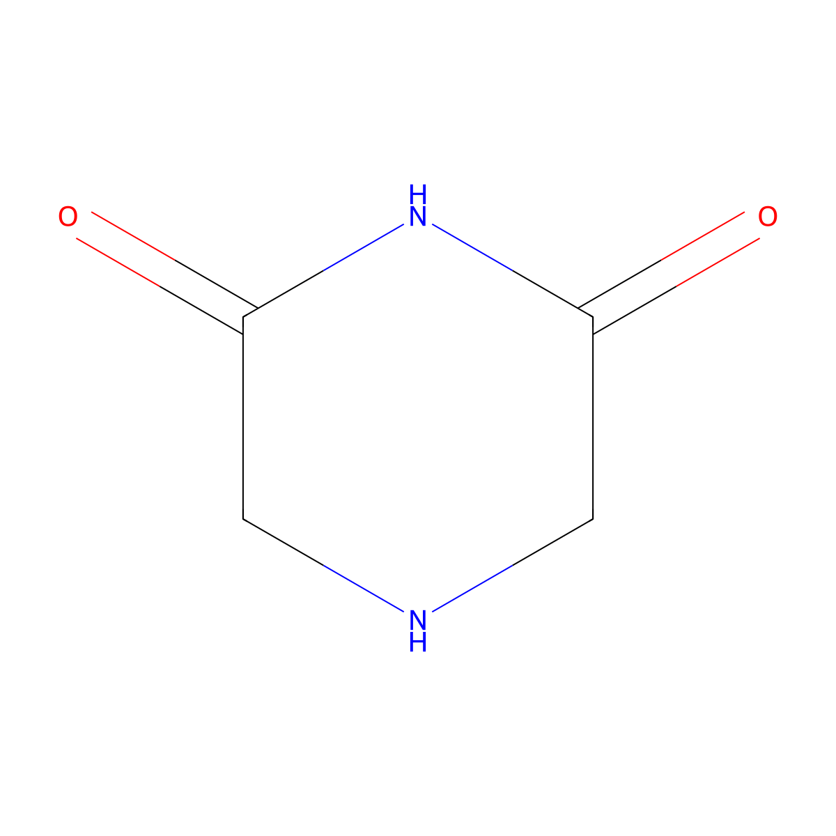 Piperazine-2,6-dione molecular structure, CAS 4774-22-5