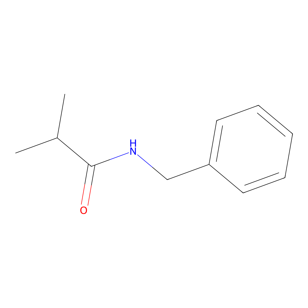 Propanamide, 2-methyl-N-(phenylmethyl)- molecular structure, CAS 4774-58-7