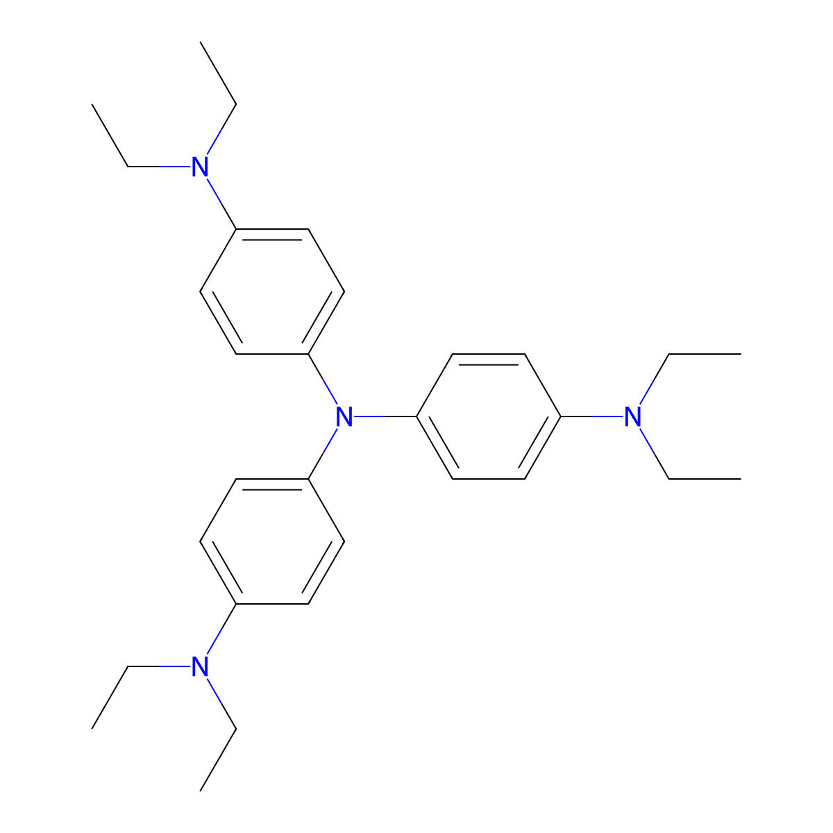 1,4-Benzenediamine, N1,N1-bis[4-(diethylamino)phenyl]-N4,N4-diethyl- molecular structure, CAS 47743-70-4