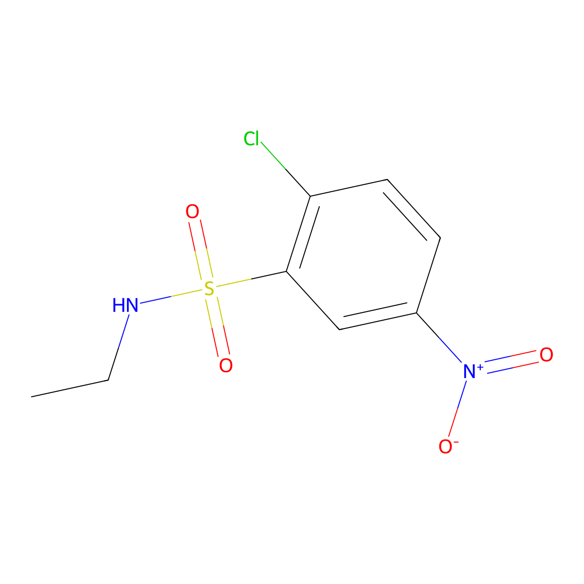 2-chloro-N-ethyl-5-nitrobenzenesulfonamide molecular structure, CAS 477482-96-5