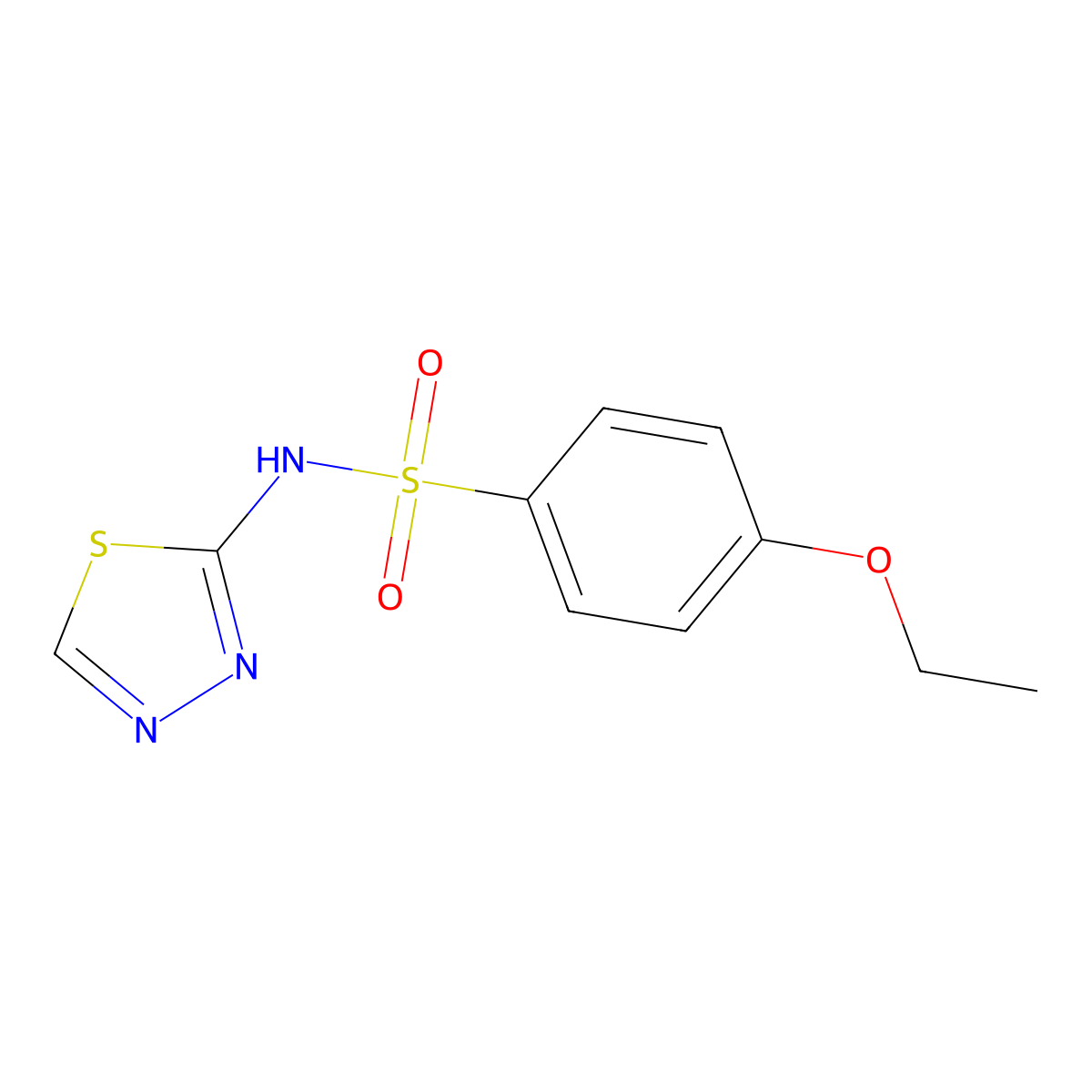4-ethoxy-N-(1,3,4-thiadiazol-2-yl)benzenesulfonamide molecular structure, CAS 477483-00-4