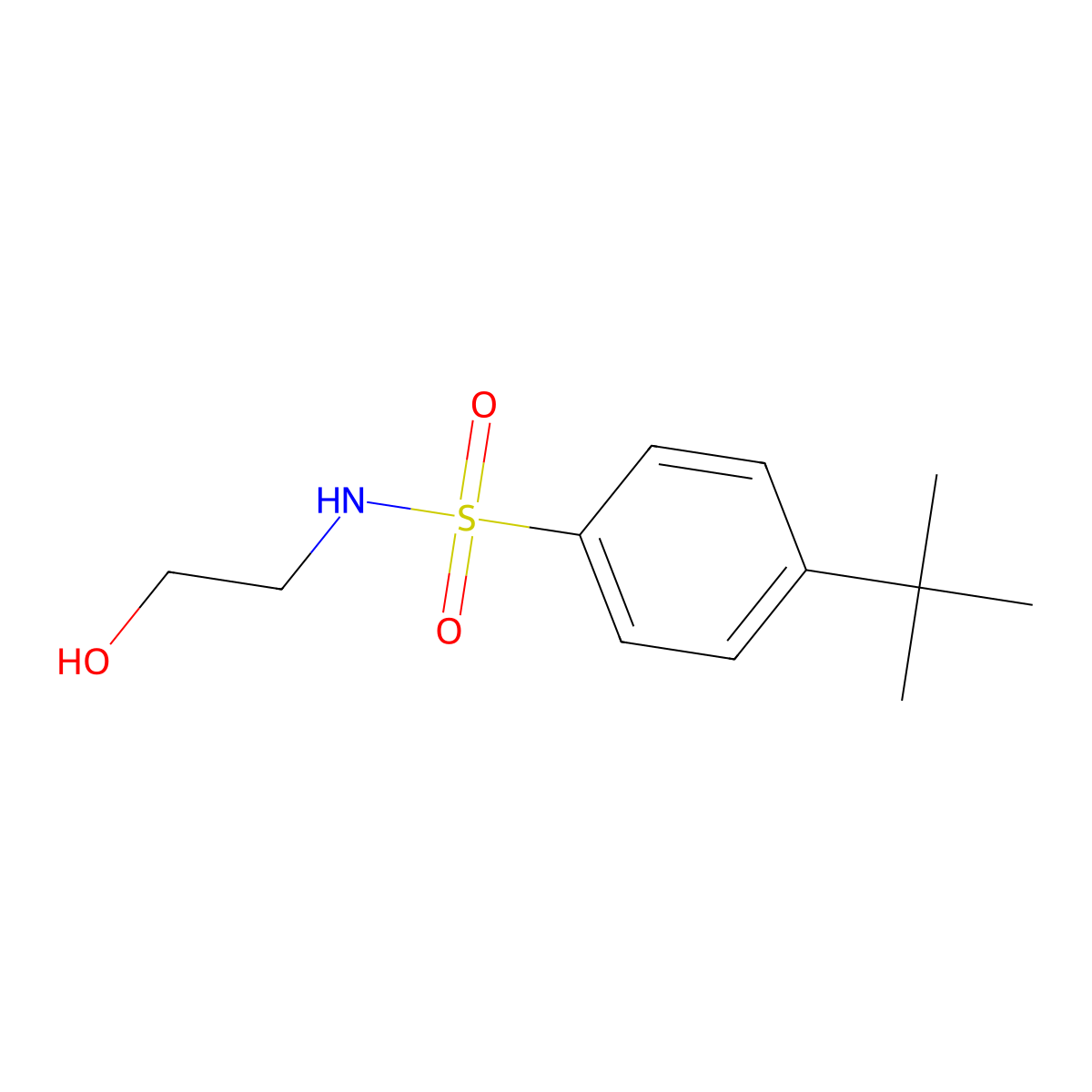{[4-(Tert-butyl)phenyl]sulfonyl}(2-hydroxyethyl)amine molecular structure, CAS 477483-08-2