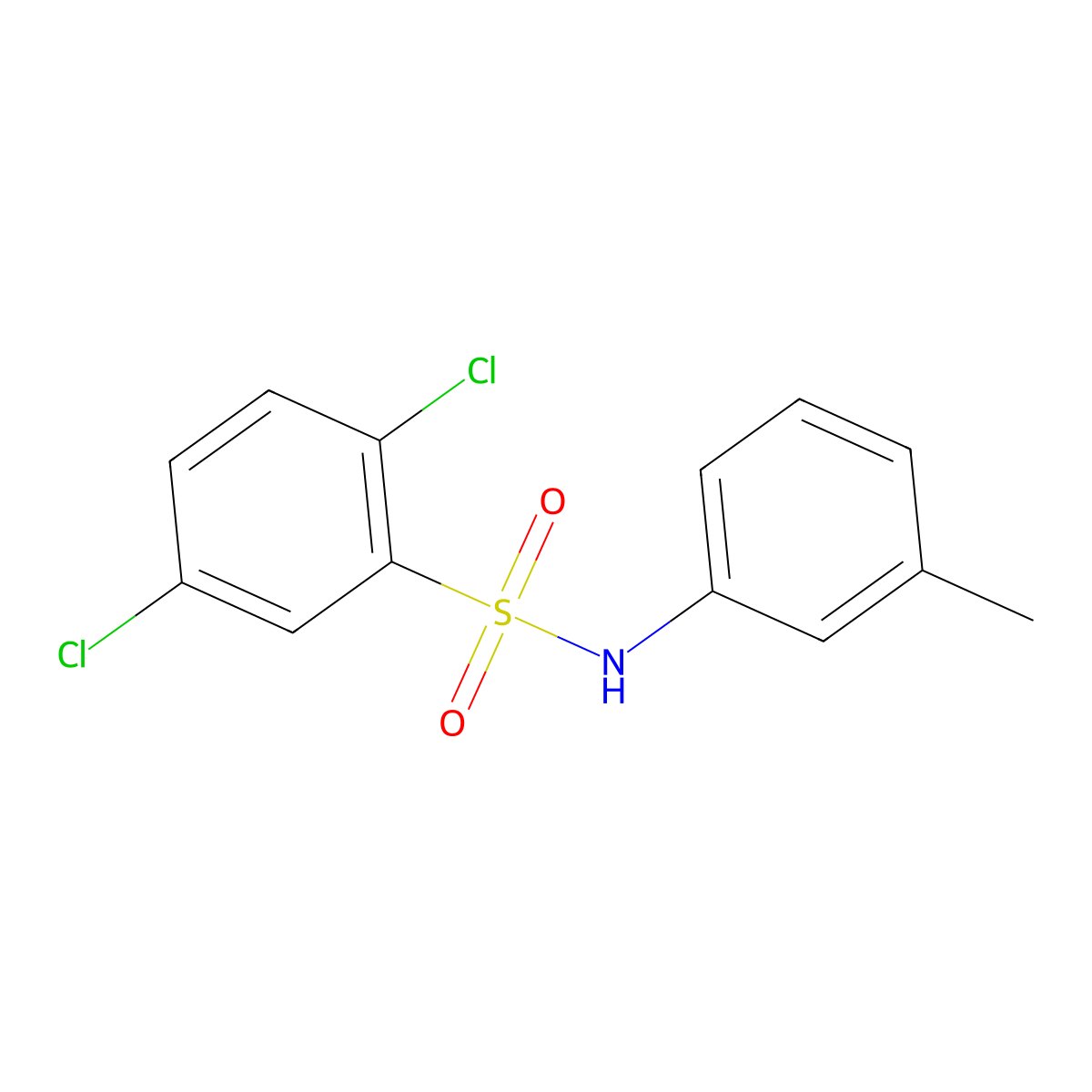 2,5-dichloro-N-(3-methylphenyl)benzenesulfonamide molecular structure, CAS 477483-38-8