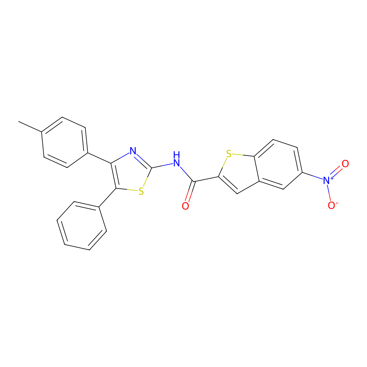 N-[4-(4-methylphenyl)-5-phenyl-1,3-thiazol-2-yl]-5-nitro-1-benzothiophene-2-carboxamide molecular structure, CAS 477485-28-2