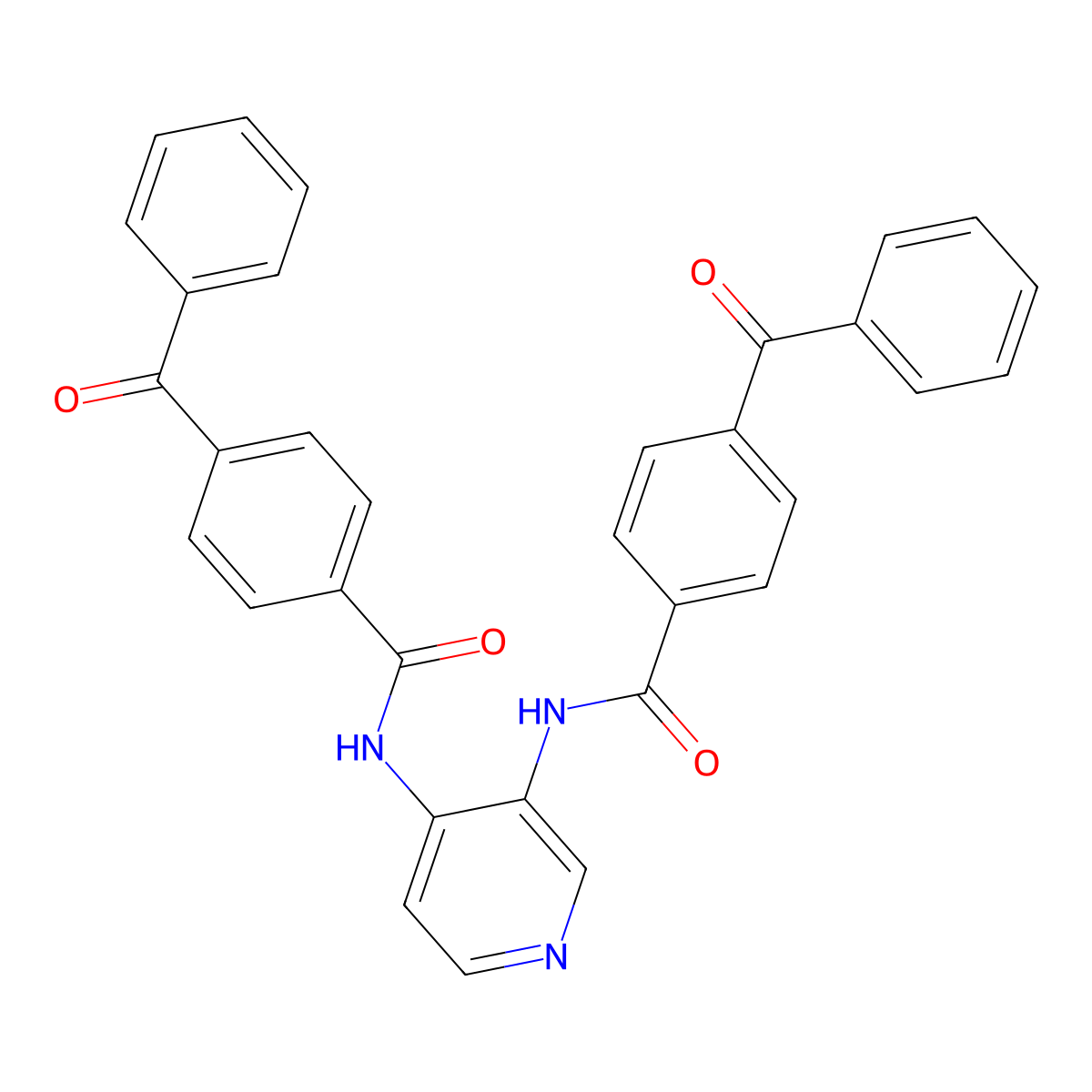 4-benzoyl-N-[3-[(4-benzoylbenzoyl)amino]pyridin-4-yl]benzamide molecular structure, CAS 477485-52-2