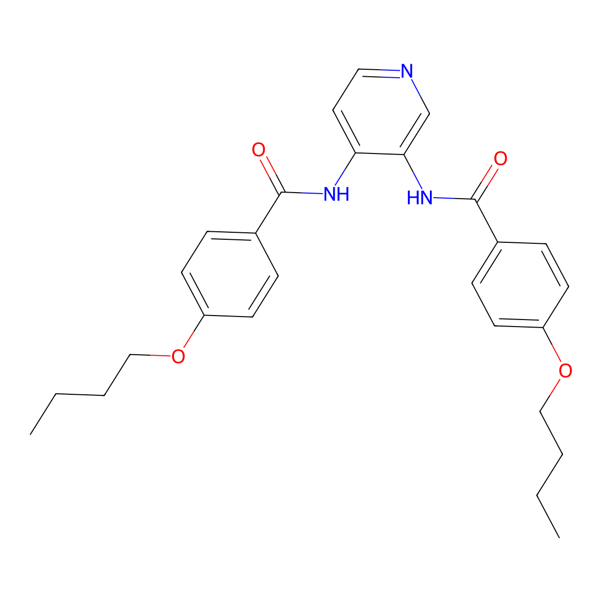 N,N'-(pyridine-3,4-diyl)bis(4-butoxybenzamide) molecular structure, CAS 477485-53-3