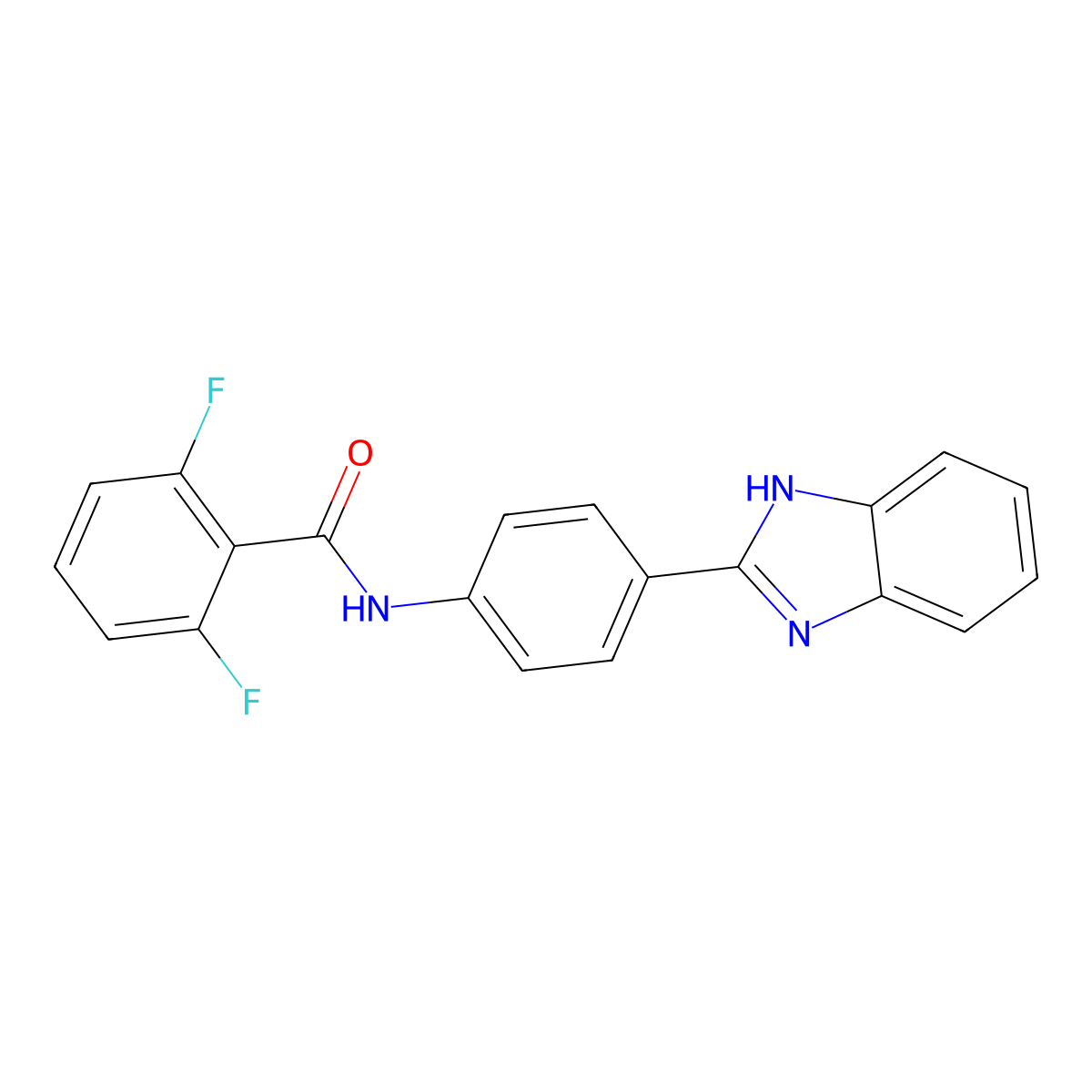 N-(4-(1H-benzo[d]imidazol-2-yl)phenyl)-2,6-difluorobenzamide molecular structure, CAS 477485-59-9