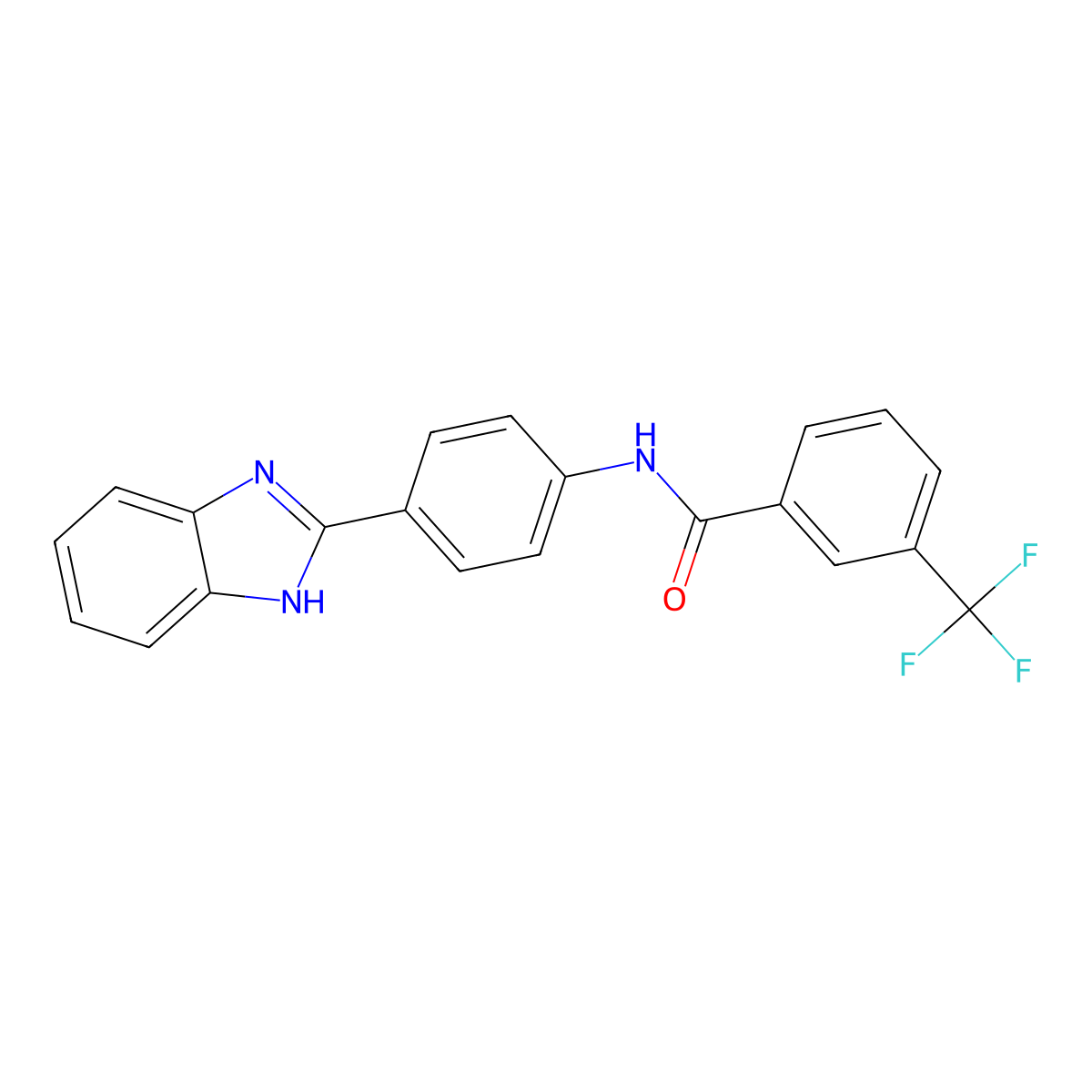 N-[4-(1H-benzimidazol-2-yl)phenyl]-3-(trifluoromethyl)benzamide molecular structure, CAS 477485-60-2