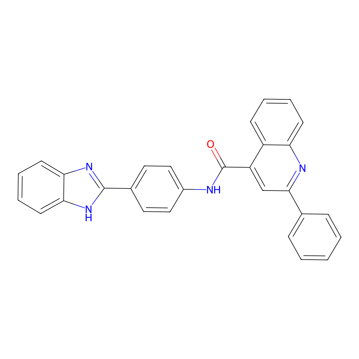 N-(4-(1H-benzo[d]imidazol-2-yl)phenyl)-2-phenylquinoline-4-carboxamide molecular structure, CAS 477485-62-4