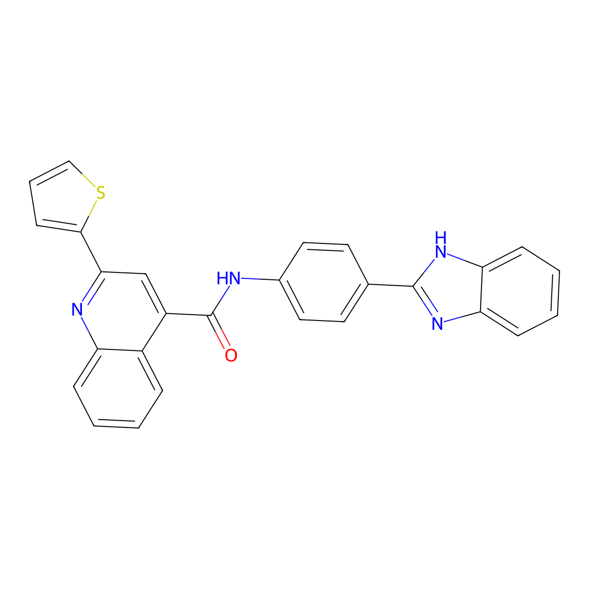 N-[4-(1H-benzimidazol-2-yl)phenyl]-2-thiophen-2-ylquinoline-4-carboxamide molecular structure, CAS 477485-63-5