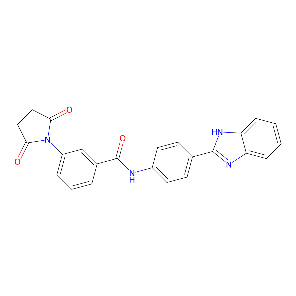 N-[4-(1H-benzimidazol-2-yl)phenyl]-3-(2,5-dioxo-1-pyrrolidinyl)benzamide molecular structure, CAS 477485-66-8