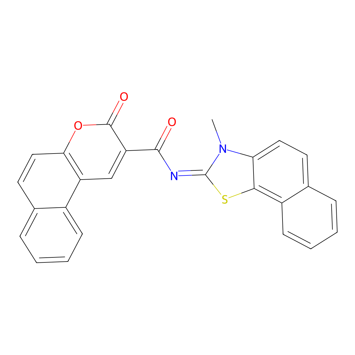 N-(3-methylbenzo[g][1,3]benzothiazol-2-ylidene)-3-oxobenzo[f]chromene-2-carboxamide molecular structure, CAS 477485-84-0
