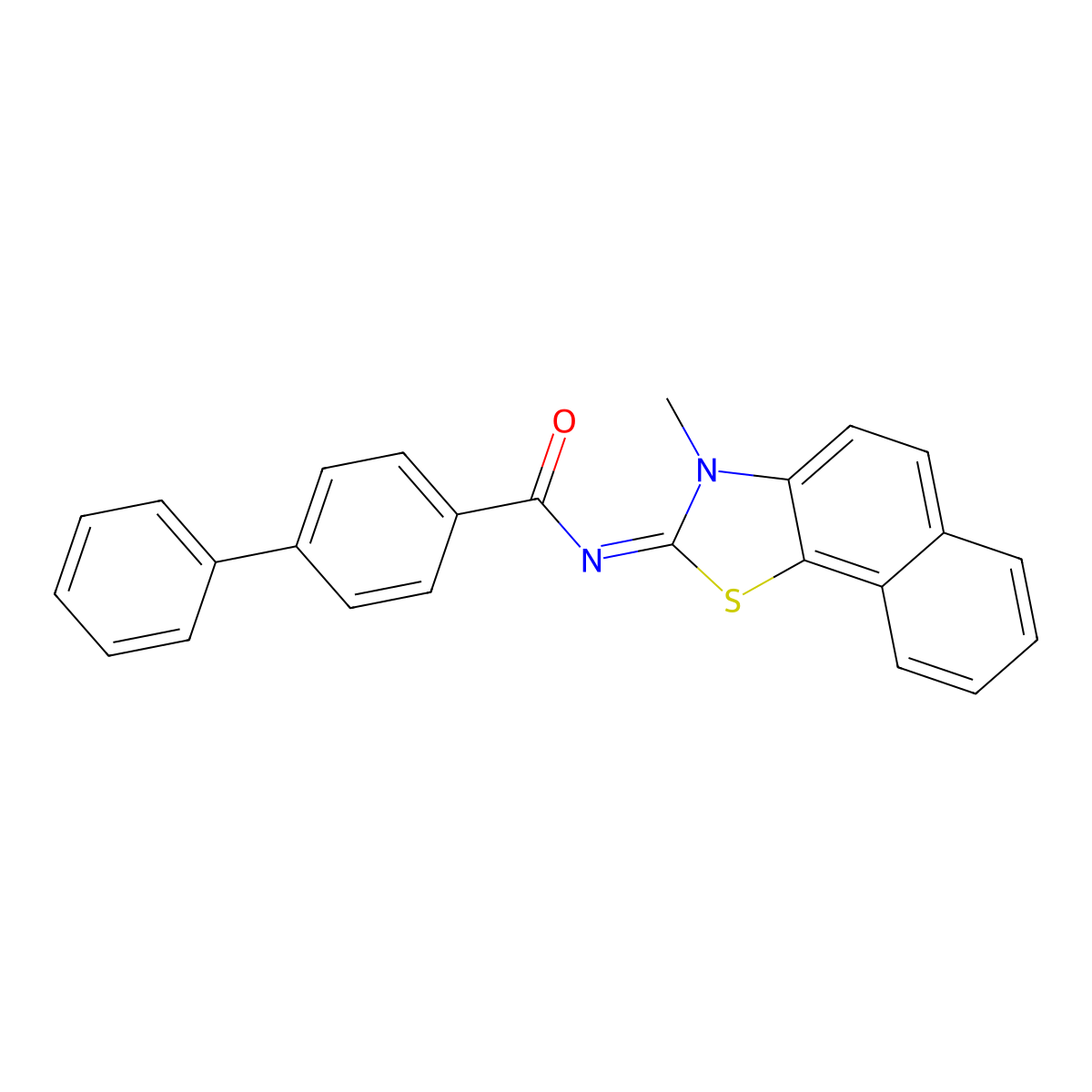 (Z)-N-(3-methylnaphtho[2,1-d]thiazol-2(3H)-ylidene)-[1,1'-biphenyl]-4-carboxamide molecular structure, CAS 477486-13-8
