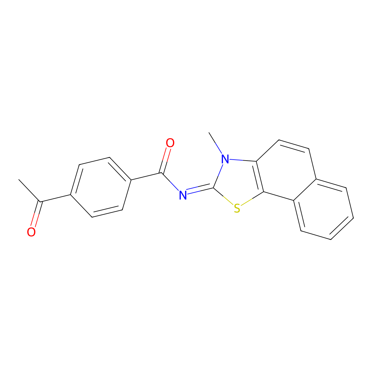 (Z)-4-acetyl-N-(3-methylnaphtho[2,1-d]thiazol-2(3H)-ylidene)benzamide molecular structure, CAS 477486-15-0